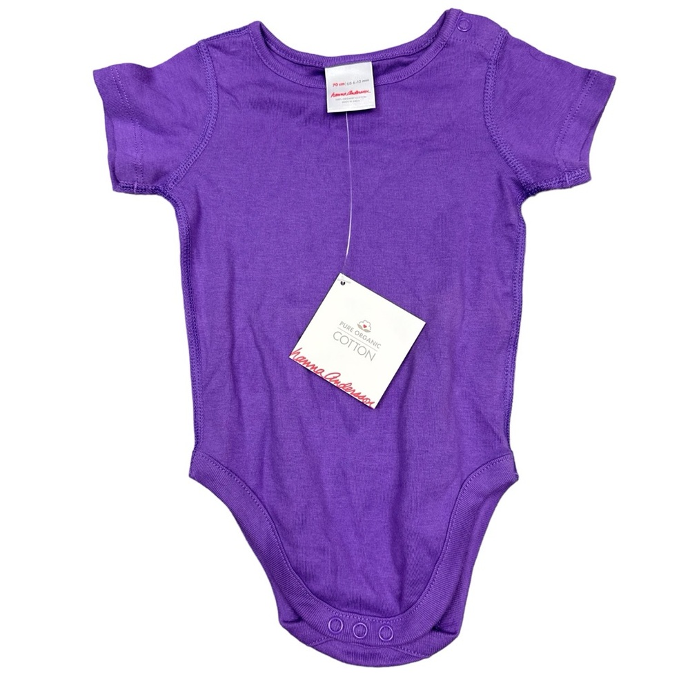 6/12 Months NWT Hanna Andersson Purple Organic Bodysuit